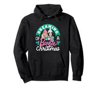 Barbie - Soñando con una Navidad con Barbie Sudadera con Capucha, Unisex para Adultos, Negro, M