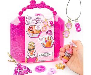 Barbie Sparkling Bling Jewelry Making Kit, Storage Case, Ring Making Kit, Charm Bracelet Making Kit for Girls, Arts & Crafts Toy for Girls Ages 6+