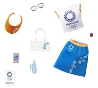 Barbie Storytelling Fashion Pack de ropa de muecas inspirado en los Juegos Olmpicos Tokio 2020: Falda superior y 6 accesorios para Barbie Dolls Gif