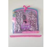 Barbie Style Fashion Pack, 2 Floral Outfits Pink and Purple with Accessories for