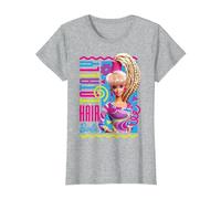 Barbie - Totally Hair Camiseta, Mujer, Gris Jaspeado, XXL