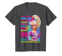 Barbie - Totally Hair Camiseta, Niños, Jaspeado Oscuro, 8 años