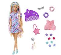 Barbie Totally Hair Pelo extralargo Estrella Muñeca con vestido y accesorios de estrellas para el pelo, juguete +3 años (Mattel HCM88)