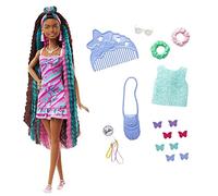 Barbie Totally Hair Pelo extralargo Mariposa Muñeca afroamericana con Vestido y Accesorios de Mariposas para el Pelo, Juguete +3 años (Mattel HCM91)