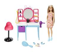 Barbie Totally Hair Set de Juego Muñeca con peluquería y Accesorios para peinar, Regalo de Juguete +3 años (Mattel HKV00)