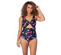 Barbie Traje de baño Ladies | Adultos para Mujeres Traje de baño Negro Azul Azul Verde Logotipo de la muñeca de Palmera | Nudo Delantero Dos Correas Cossie Trajes de baño Mercancía