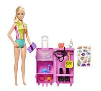 Barbie Muñeca Tú Puedes Ser Bióloga Marina Rubia con Maleta, Delfín y Accesorios +3 años (HMH26)