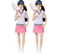 Barbie Tú Puedes ser Made to Move Jugadora de Tenis Muñeca asiática Profesiones con Accesorios, Juguete +3 años (Mattel HKT73) (Paquete de 2)