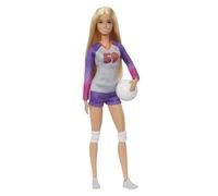 Barbie Tú Puedes ser Made to Move Jugadora de Voleibol Muñeca Rubia Profesiones con Accesorios, Juguete +3 años (Mattel HKT72)