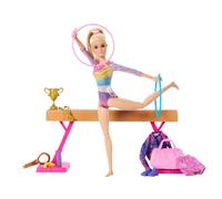 Barbie Tú Puedes ser Muñeca Gimnasta Rubia con Set de Juego, Barra de Equilibrio