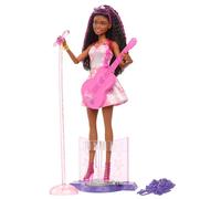 Barbie Tú Puedes ser Muñeca Profesiones Cantante Estrella del Pop con Plataforma giratoria, micrófono y Guitarra Rosa, Juguete +3 años (Mattel HRG43)
