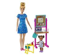 Barbie Tú Puedes ser Profesora de guardería Muñeca Profesiones con Set de Juego Escolar, niña pequeña y Accesorios, Regalo +3 años (Mattel HCN19)