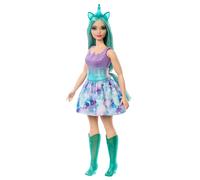 Barbie Unicorn Doll with Turquoise Fantasy Hair Pastel Outfit Curvy Body Type & Unicorn-Themed Accessories