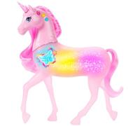 Barbie Unicornio Galopa y brilla Juguete con 20 combinaciones interactivas de luces, sonidos y música, presiona botones y acaricia la cabeza del animal para jugar, JCP78