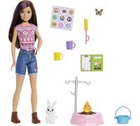 Barbie ¡Vamos de Camping! Stacie Muñeca Rubia con Mascota y Accesorios de Juguete, Regalo para niñas y niños +3 años (Mattel HDF71)