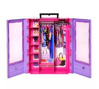 Barbie Fashionista Armario portátil para Ropa de muñeca, Incluye 6 Perchas, no Incluye muñeca, Juguete +3 años (Mattel HJL65)