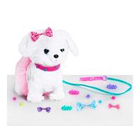 Barbie Walking Puppy, Perrito de Peluche Interactivo con Correa, Movimiento al Caminar, Sonidos y Accesorios, Juguete de 23 cm, a Partir de 3 años
