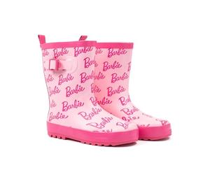Barbie Wellies muchachas niños Rosa Glitter Logo Lluvia Wellington Botas 34 EU