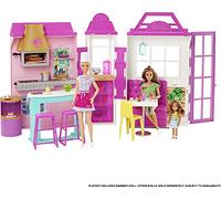 Barbie y su Restaurante Muñeca rubia con establecimiento y accesorios de cocina de juguete, regalo para niños y niñas +3 años (Mattel HGP59)