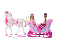 Barbie El Cascanueces Caballo y Trineo del Reino de los Dulces con Crin Colorida perfumada, Cepillo y Accesorios con Perfume de Dulces, JRF15
