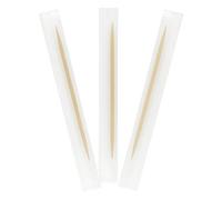 BarBits palillos de dientes de madera envueltos individualmente - Paquete de 1000