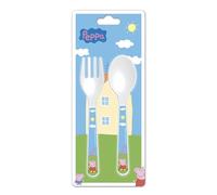 Barbo Toys Peppa Pig - Juego de cubertería para bebés, niños pequeños y niños pequeños - Juego de cubiertos con cuchara y tenedor - Peppa Pig oficial