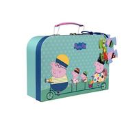 Barbo Toys - Peppa Pig - Maleta con Rompecabezas- Paseo en Bicicleta - A Partir de 3 años - Rompecabezas Contiene 16 Piezas - Ilustraciones de Peppa y George