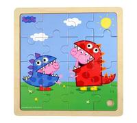 Barbo Toys - Peppa Pig - Rompecabezas - Disfraces de dinosaurio - Puzzle de 1 año - Puzzle de madera contiene 16 piezas - ilustraciones de Peppa y George