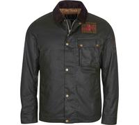 Barbour Chaqueta de hombre con cierre de cremallera y bolsillo en el pecho. Verde oscuro M