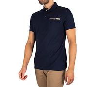 Barbour de los Hombres Playera Tipo Polo con Parche, Azul, XXL