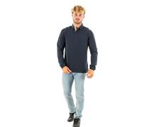 Barbour de los Hombres Polo Esencial de Manga Larga, Azul, XL