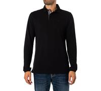 Barbour de los Hombres Polo Essential De Piqué De Tartán De Manga Larga, Negro, L