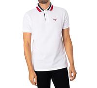 Barbour Hawkeswater Tipped Polo White Red Blue (as4, Alpha, l, Regular, Regular, L)