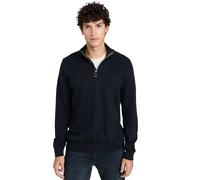 Barbour Hombre Jersey De Algodón con Media Cremallera, Navy