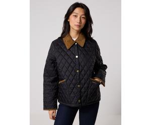 Barbour Icons Cropped Liddesdale Quilted Jacket L Negro