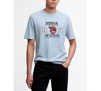 Barbour International Barbour International - Camiseta de hombre de manga corta con estampado grafico de Steve McQueen en tres colores el pecho. Gris claro Talla XL