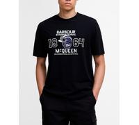 Barbour International Barbour International - Camiseta de hombre de manga corta con estampado grafico de Steve McQueen en tres colores el pecho. Negro Talla L