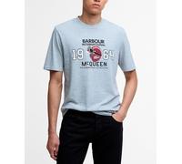 Barbour International Camiseta de hombre de manga corta con estampado grafico de Steve McQueen en tres colores el pecho. Gris claro L