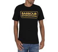 Barbour International de los Hombres Camiseta con Logo Grande y Esencial, Negro, XL