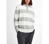 Barbour Polo de hombre de manga larga de rayas. Blanco 42