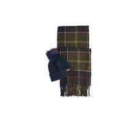 BARBOUR Set de regalo de gorro y bufanda DOVER verde oscuro