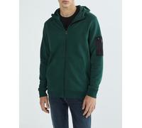 Barbour Sudadera de hombre con capucha y cierre de cremallera. Verde M