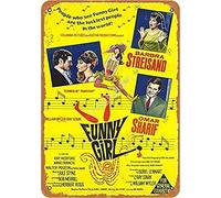 Barbra Streisand Omar Sharif Funny Girl 20 x 30 cm Retro Look Metal Decoración Cartel para el hogar, cocina, baño, granja, jardín, garaje, citas inspiradoras Decoración de pared