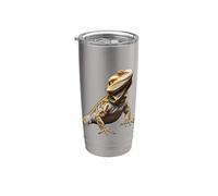 Barbuded Dragon Reptild Lizard Escala Realistic Exotic Wild Vaso térmico de acero inoxidable de doble pared