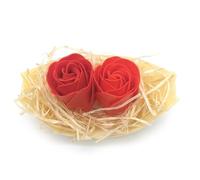 Barca con flores para regalo invitados (Rojo) - Rosas de jabón para baño aromático. Detalle original para eventos, bodas, cumpleaños...