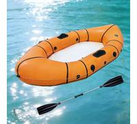 Barca Hinchable 1/2 Personas con Suelo Drop-Stitch - Kayak Hinchable 2 Plazas para Pesca Y Ocio, Incluye Remos, Bomba, Bolsa Y Kit De Reparación, hasta 200kg(Orange)