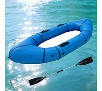 Barca Hinchable 1/2 Personas con Suelo Drop-Stitch - Kayak Hinchable 2 Plazas para Pesca Y Ocio, Incluye Remos, Bomba, Bolsa Y Kit De Reparación, hasta 200kg(Blue)