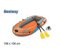 Barca hinchable Bestway de 196 × 106 cm para 1 adulto y 1 niño - Carga 120 kg - 2 , bomba de pie y parche