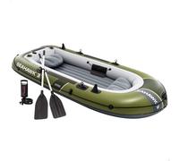 Intex Barca Hinchable, Modelo Seahawk 3, Mide 295x137x43 cm, Máx. 360 kg, para 3 Personas, Incluye remos y Asientos, Bomba de inflado, Parche reparación, 3 cámaras de Aire, Pesca o recreo (66333)