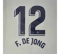 Barcellona Oficial Kit Away Nameset Nombre y Número DE JONG 21 Etapa 2022/2023 Adulto,Azul/Beige